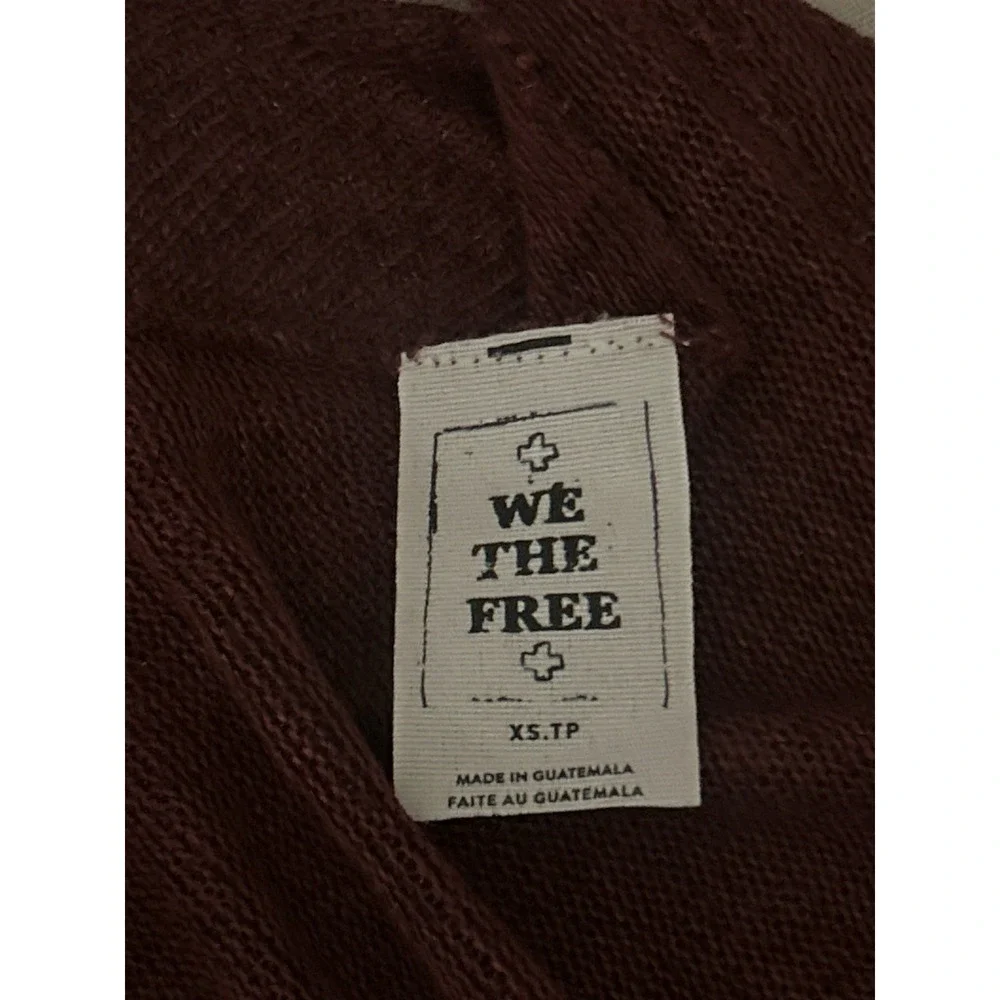 We The Free People Sweater‎ Shirt Womens XS Burgundy 601 Free People